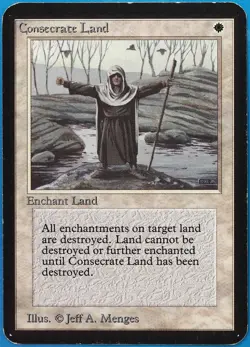 Consecrate Land Alpha PLD White Uncommon MAGIC MTG CARD (ID# 490283) ABUGames - Image 1