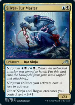 MTG Kamigawa Neon Dynasty *FOIL* U Silver-Fur Master #236 - Image 1