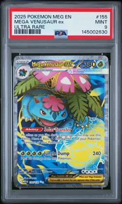 2025 POKEMON MEG EN-MEGA EVOLUTION ULTRA RARE #155 MEGA VENUSAUR EX PSA 9 - Image 1
