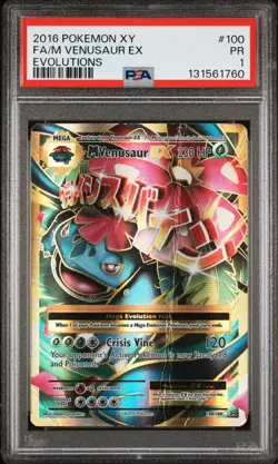 Pokemon 2016 Evolutions M Venusaur EX Full Art 100/108 Ultra Rare Holo PSA 1 - Image 4