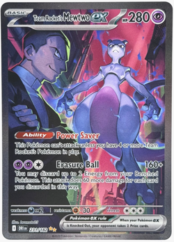 Pokemon Rocket's Mewtwo ex Destined Rivals 231/182 Special Illustration Rare TCG - Image 1