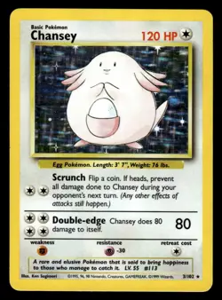 Pokemon TCG Base Set #003/102 Chansey LP+ - Image 1