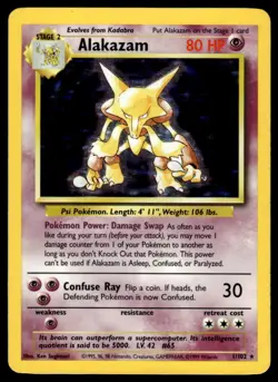 Pokemon TCG Base Set #001/102 Alakazam LP (Scratches) - Image 1