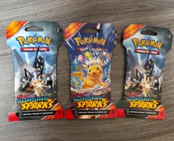 3x Pokemon TCG Scarlet & Violet Surging Sparks Booster Packs - Factory Sealed - Image 1