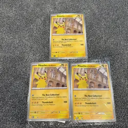🌍 3 x Pokemon National History Museum NHM Pikachu Jumbo Promo Sealed Bundle - Image 1