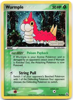 Wurmple 70/92 Reverse Holo Legend Maker *DMG - Image 1