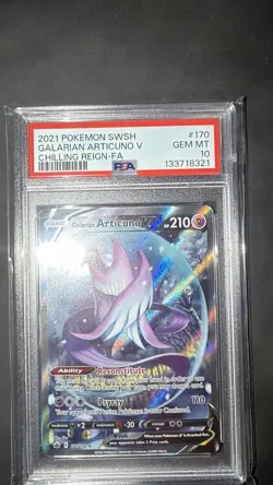 Pokemon PSA 10 Galarian Articuno V 170/198 Chilling Reign With TCSI Stand - Image 1