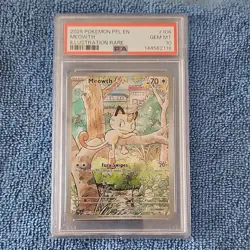 Pokemon Meowth Illustration Rare Phantasmal Flames 2025 PSA 10 Holo - Image 1