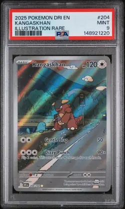 KANGASKHAN ILLUSTRATION RARE POKEMON DRI EN-DESTINED RIVALS 2025 204 PSA 9 - Image 1