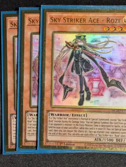Yugioh - 3x Sky Striker Ace - Roze MGED-EN021 1st Edition Premium Gold NM - Image 1