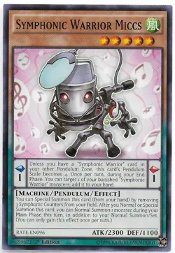 Yu-Gi-Oh! Raging Tempest SYMPHONIC WARRIOR MICCS RATE-EN096 - Image 1
