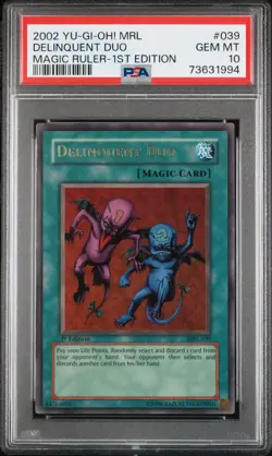 Yu-Gi-Oh! Delinquent Duo MRL-039 1st Edition PSA 10 Gem Mint-Ultra Rare - Image 1