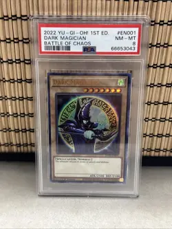 2022 YU-GI-OH! BATTLE OF CHAOS 1ST ED #EN001 DARK MAGICIAN PSA 8 - Image 1
