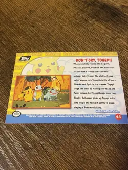 Don't Cry, Togepi #43 Topps Pikachu's Vacation Pokemon Card HOLO! 1998 Rare - Image 2