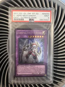 2011 Yugioh Elemental Hero Neos Knight 1st Edition Ultimate Rare PSA 9 - Image 1