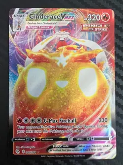 Pokemon TCG Cinderace VMAX Fusion Strike 045/264 Holo Ultra Rare NM - Image 1