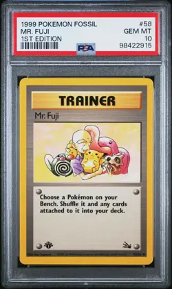 1999 POKEMON FOSSIL 1ST ED #58 MR. FUJI PSA 10 - Image 1