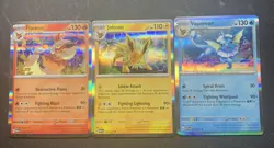 Pokemon 151 Flareon Vaporeon Jolteon Holo Rare Evolution Line English Near Mint - Image 1