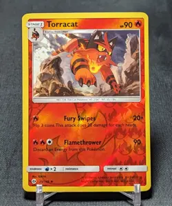 Torracat Uncommon Reverse Holo Fire Pokemon TCG Sun & Moon Base Set Card 24/149 - Image 1