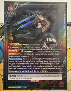 Union Arena Eren Jaeger Attack On Titan 3 Star Signature Card ENGLISH - Image 1