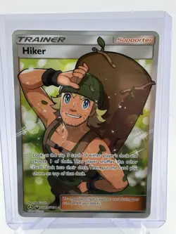 Pokemon Hiker SV85/SV94 Hidden Fates Shiny Full Art Holo Trainer Card - Image 1