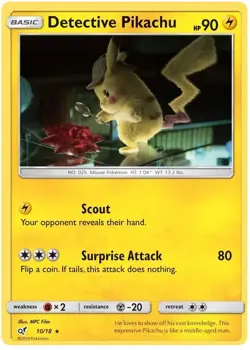 Detective Pikachu - Pokemon Detective Pikachu #10 Rare Holofoil - NM - Image 1