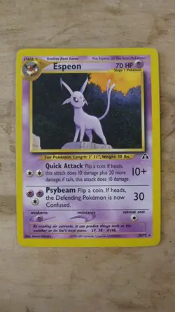 Pokemon Card Neo Discovery Espeon Rare Card 20/75 - Image 1