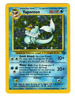 Vaporeon 12/64 Jungle set Holo Pokemon Card - Lightly Played LP - Image 1