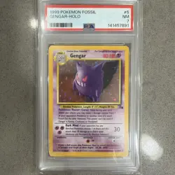 1999 Pokemon Fossil Gengar #5 Holo PSA 7 NM - Image 1