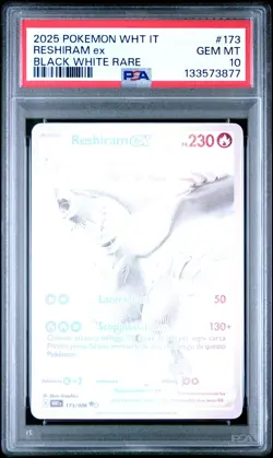 2025 POKEMON WHT IT-WHITE FLARE BLACK WHITE RARE #173 RESHIRAM EX PSA 10 - Image 1