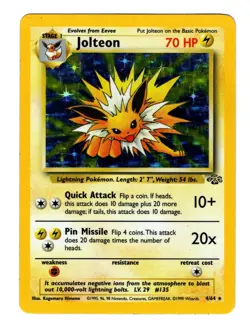 Jolteon 4/64 Jungle Holo Rare Pokemon Card TCG -MP - Image 1