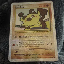 Pokemon Mankey Legendary Collection Reverse Holo Common 81/110 Basic 40 HP - Image 2
