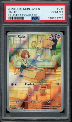 2023 POKEMON SVI EN #211 RALTS GEM MT PSA 10 ILLUSTRATION RARE IR SCARLET VIOLET - Image 1