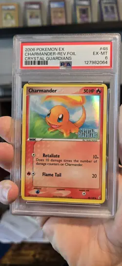 Pokemon EX Crystal Guardians Charmander 48/100 Reverse Holo PSA 6 - Image 1