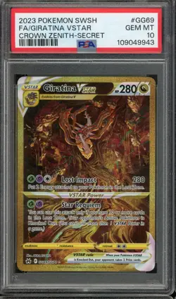 2023 POKEMON SWSH GG69 FULL ART GIRATINA VSTAR GEM MT PSA 10 CROWN ZENITH SECRET - Image 1
