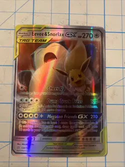 Pokemon TCG Eevee & Snorlax GX 120/181 Fun Fan Art Card - Image 1