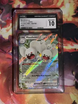 CGC 10 Maushold ex - 155/182 - Pokemon Paradox Rift Ultra Rare Card - gem mint - Image 1
