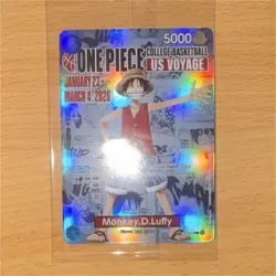 Bandai One Piece CCG Monkey.D.Luffy US Voyage Holo Promo Card P-055 5000 Power - Image 1