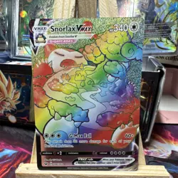 Pokemon Snorlax VMAX 206/202 Rainbow Secret Rare Full Art Holo 340 HP Card - Image 1