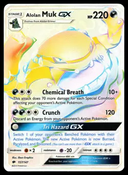 Alolan Muk GX 157/147 Burning Shadows Secret Holo Pokemon Card - Image 1