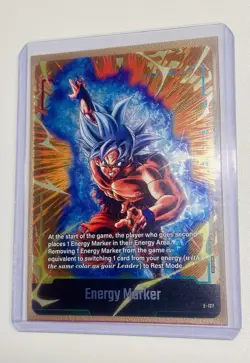 Son Goku Energy Marker Foil Card E-127 Silver Dragon Ball Super Card Game - Image 1