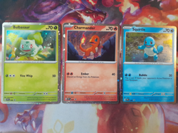 Pokemon 151 Promo Cards Charmander, Squirtle, and Bulbasaur MP-LP - Image 1