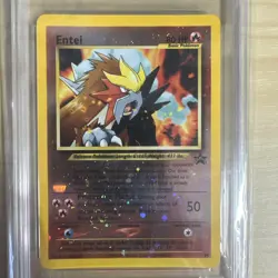 Vintage Pokemon 2001 Entei Black Star Promo Movie Rev.Holo #34 Graded AGS 9 Mint - Image 2