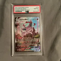 Pokemon Espeon VMAX Secret Rare Holo 270/264 Fusion Strike PSA 10 - Image 1