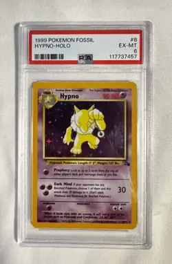 1999 POKEMON FOSSIL HYPNO-HOLO #8 PSA 6 - Image 1