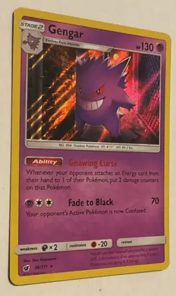 Pokemon TCG Gengar SM-Crimson Invasion 38/111 Holo Rare Stage 2 130 HP English - Image 3