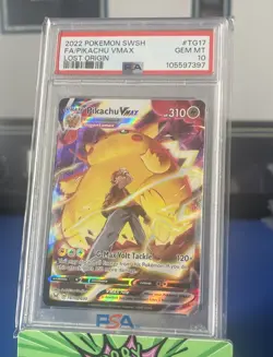2022 POKEMON SWORD & SHIELD LOST ORIGIN #TG17 FULL ART/PIKACHU VMAX PSA 10 - Image 1