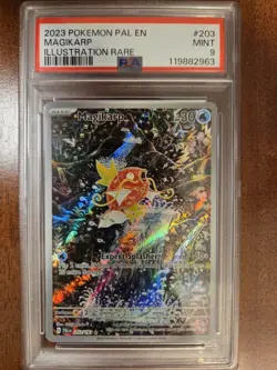 2023 Pokemon S&V Paldea Evolved Magikarp Illustration Rare #203/193 PSA 9 - Image 3