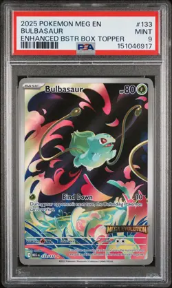 Bulbasaur 133 Stamped Promo Pokemon Mega Evolution Box Topper PSA 9 MINT - Image 1