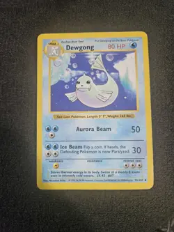 Pokemon Card: Dewgong Shadowless 25/102 HP Heavy Played Base Set Water Uncommon - Image 1